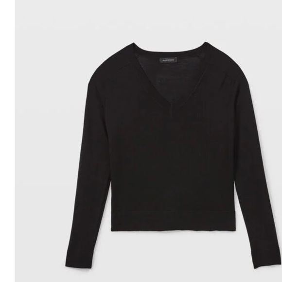 Club Monaco 🔥 V Neck Wool Lightweight Sweater Navy Sz XS - Picture 3 of 8